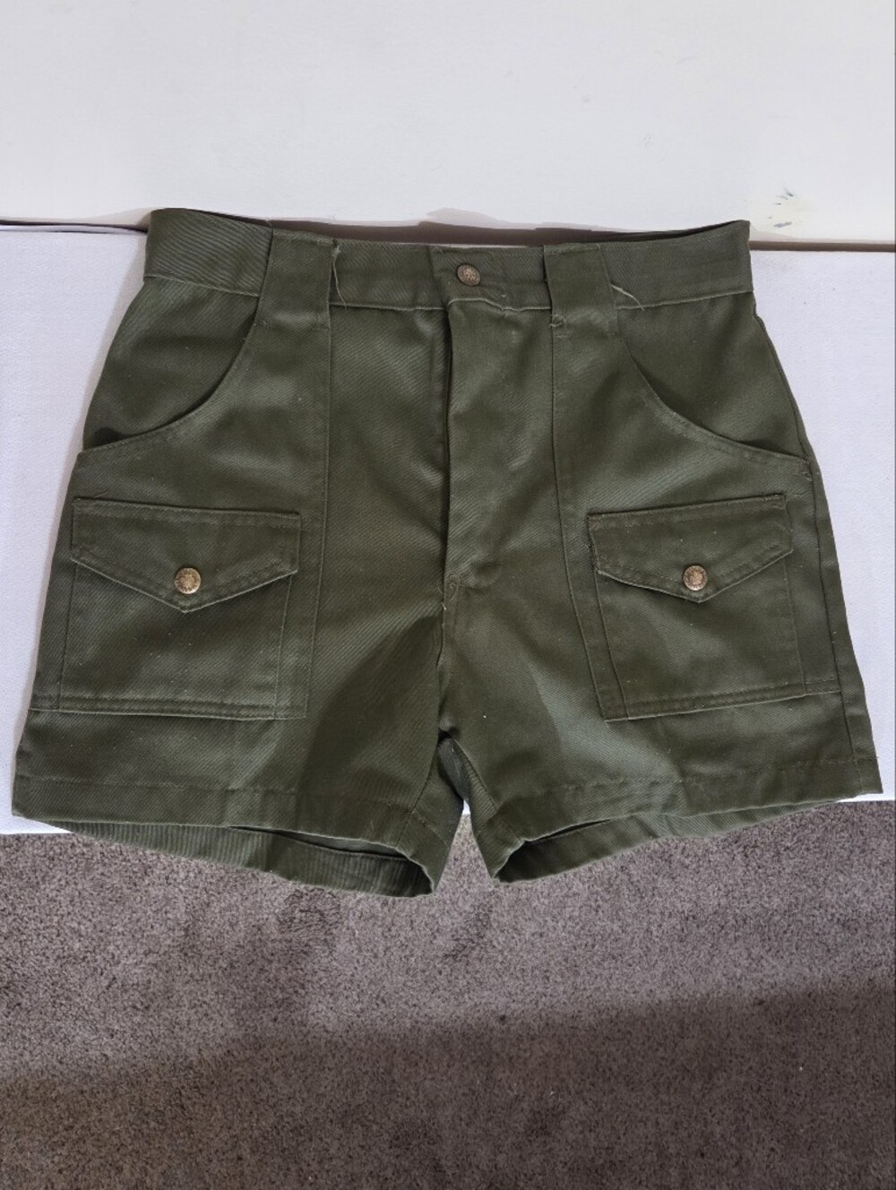 High-Rise Olive Green Official Boy SCOUT of America Cargo Bermuda Shorts